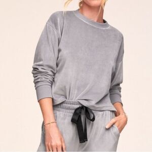 Velour cropped sweatshirt